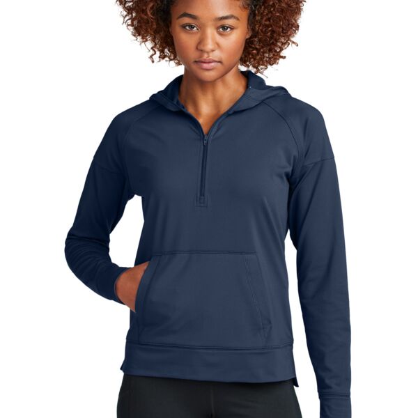 Ladies Sport Wick ® Stretch 1/2 Zip Hoodie Thumbnail